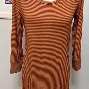 SUNDRY Size 3 (lg) 3/4 Sleeve, Stripped Sheath Dress with Contrast Cuff/Hem